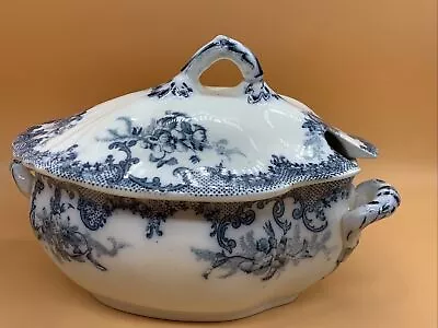 Buy Antique Blue Transferware Versailles Soup Tureen Furnivals England C.1900 Lidded • 39.99£