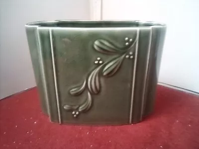 Buy Dartmouth Devon Pottery  Green Floral Vase 18 Cm • 10£