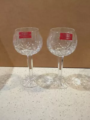 Buy 2 Vintage Webb Continental Hand Cut Lead Crystal Hock Wine Glasses Labelled A160 • 9.99£