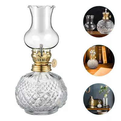 Buy  Vintage Candle Holder Lotus Flower Glass Kerosene Lamp Oil Nostalgia • 8.89£