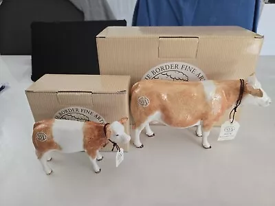 Buy Border Fine Arts Pottery Company Simmental Cow And Calf New In Boxes • 75£