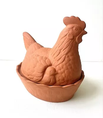 Buy Terracotta Chicken Egg Holder Unglazed Hen With Chicks In Excellent Condition • 16.95£