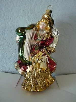 Buy GLASSWARE ART STUDIO Angel With Harp Christmas Ornament Made In Poland • 10.24£