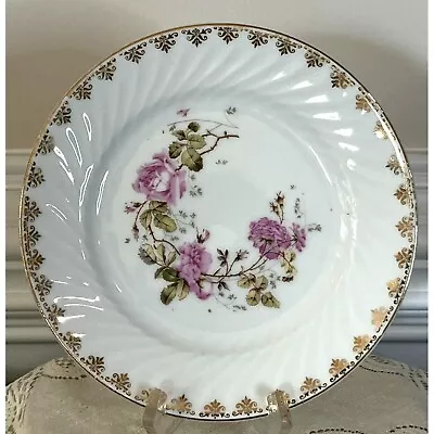 Buy KPM, Antique, Porcelain Ceramic Dessert Or Salad Plate. Pink Floral, Gold Detail • 13.02£