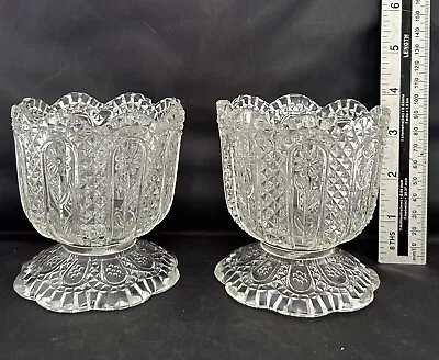 Buy Vintage 2x Avon Fostoria Crystal Glass Pedestal Candle Holders Collectible Pair • 25£
