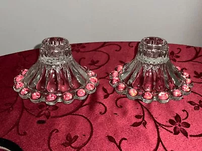 Buy Antique Crystal Candle Holders Set Of 2 • 15.52£