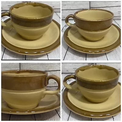 Buy Granville T G Green Tea  Cup & Saucer Brown Cornishware Set Of 4 Coffee Cup • 15.99£