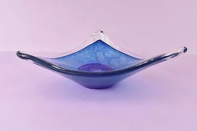 Buy Phil Vickery Art Glass Bowl British Modern Studio Glass Blue & Clear Not Boxed • 29.99£