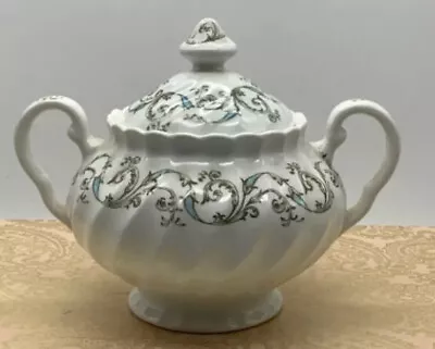 Buy Johnson Brothers Bros Minuet Blue Green Scroll  5” Sugar Bowl With Lid England • 22.37£
