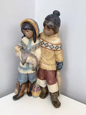 Buy Lladro Porcelain Figurine. ARCTIC ALLIES  #12227. ESKIMO CHILDREN. BOXED. • 259£