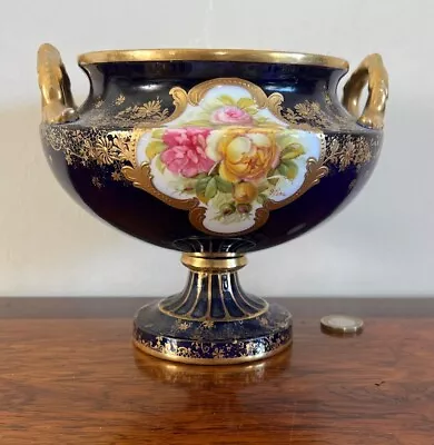 Buy Beautiful Cauldon Ware Floral Hand Decorated & Gilded Pedestal Urn • 59.99£