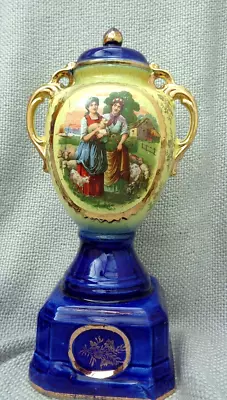 Buy Antique Porcelain Cobalt Vase A.G. Harley Jones Royal Vienna Art Pottery Signed • 39.99£