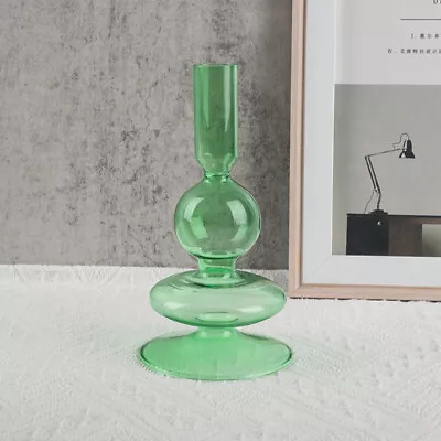 Buy Retro Glass Candle Holders Mid Century Design Wedding Romantic Candlestick Stand • 7.19£