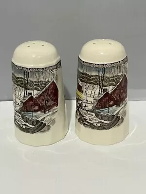 Buy VTG Johnson Brothers Friendly Village Salt & Pepper Shakers 3-3/4  Tall England • 18.59£