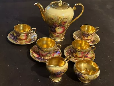 Buy Antique Aynsley Golden Orchard Coffeepot, 4 Cups&Saucers,C&S 1930 S Excellent • 1,553.21£