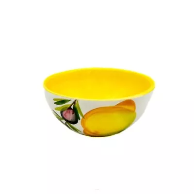 Buy Bassano Ceramic Hand Painted Bowl 11cm Lemon With Olive From Italy • 21£