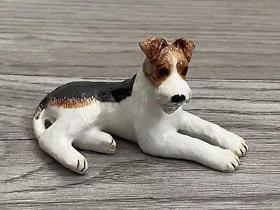 Buy Small Ceramic Pottery Resting Wire Fox Terrier Dog Figurine Ornament  • 22.99£