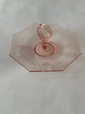 Buy Vintage Pink Depression Glass Etched Tidbit Tray • 18.64£