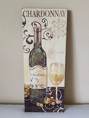 Buy Rare Cynthia Coulter Chardonnay Wine Sign With Crackle Glass Inlay • 37.34£