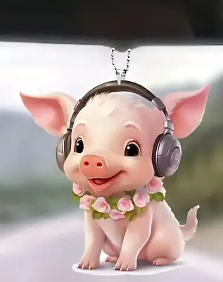 Buy Pig / Piglet Design - Acrylic Car Mirror / Christmas Tree Home Hanging Ornament • 4.99£