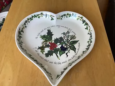 Buy Portmeirion Holly & Ivy 1 Heart Shaped Dish 25cm By 24cm 3cm Deep 1st Quality • 29.99£