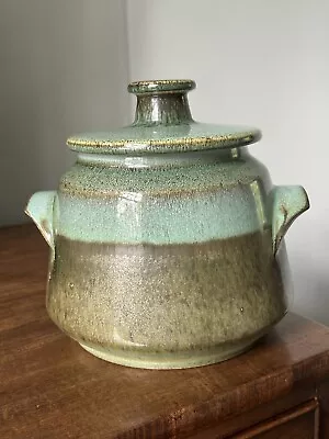 Buy VINTAGE 1970s IDEN POTTERY Rye Green Glazed Pottery Casserole Dish Pot With Lid • 45£