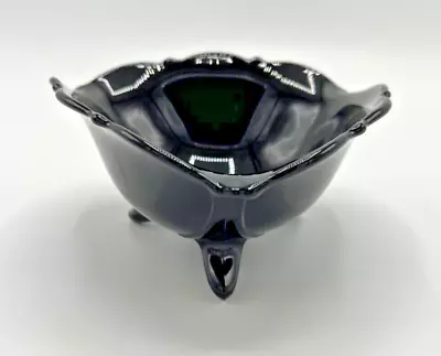 Buy Mt Pleasant Black Amethyst Glass 3-Sided Double Shield Candy Bowl, L. E. Smith • 22.37£
