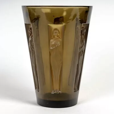 Buy Sepia René Lalique R.Lalique Glass Skated Smoked Topaz Glass Figure Vase • 2,234.08£