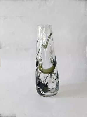 Buy Whitefriars Glass Knobbly Vase Black Streaky 9612 Wilson Dyer 1960s A/F • 26£