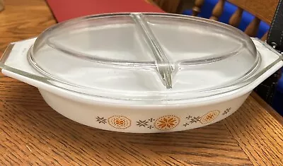 Buy Vintage Pyrex Town And Country Divided Casserole Dish With Lid 1 1/2 QT • 14.44£