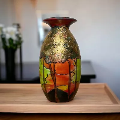 Buy ANITA HARRIS Gold Leaf Minos Vase - Limited 1 Of 1 • 125£