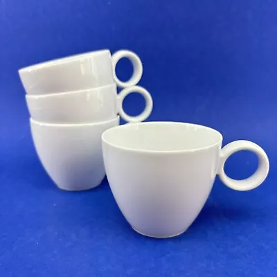 Buy Thomas Rosenthal Vario Set/4 White Porcelain Coffee Cups Mugs Germany Mint ￼ • 25.63£