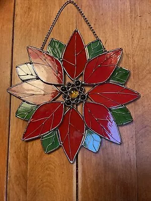 Buy Stained Glass Poinsettia Light Catcher 9.5  Diameter  • 46.60£