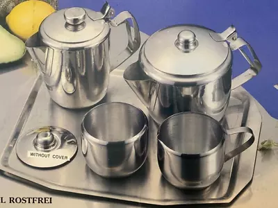 Buy Tea And Coffee Set 4 Piece Set Stainless Steel  For Home, Hotels ,cafes • 16.99£