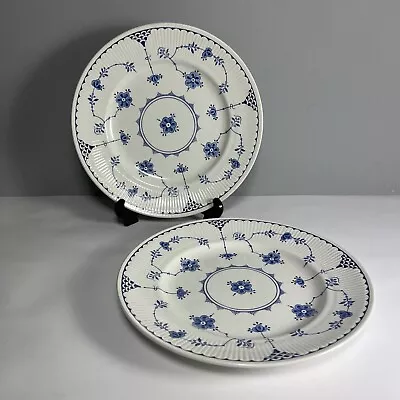 Buy Furnivals Blue Denmark - 2 X Dinner Plate 26cm Diameter - Vintage England VGC • 27.99£