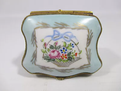 Buy French Limoges Porcelain Pale Blue & Gold Trinket Box • 35£