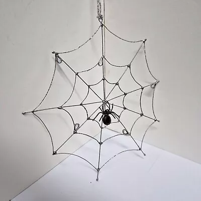 Buy Spiderweb With A Spider Stained Glass Halloween Suncatcher Window Home Decor • 27.03£
