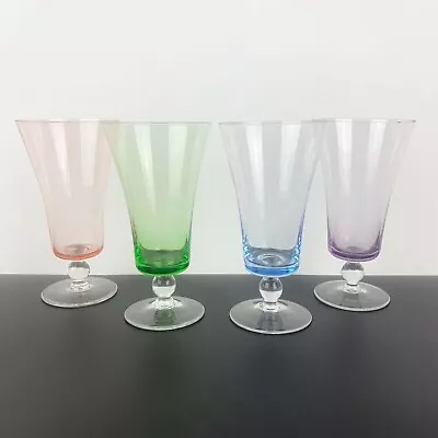 Buy Mid Century Modern Harlequin Stemmed Champagne Glasses Set Of 4 Cocktail Glasses • 21.41£