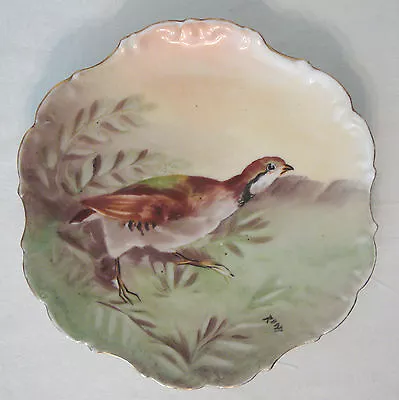 Buy Flambeau Limoges Gamebird Plate Quail Bird 10  China Handpainted Signed Rene • 44.72£