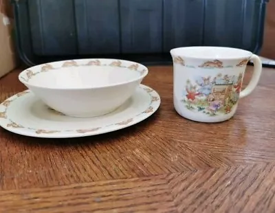 Buy Vintage Royal Doulton Bunnykins Christening Set Plate, Bowl & Mug • 9.99£