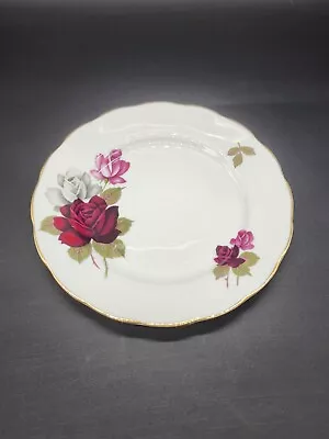 Buy Vintage Royal Vale Side Plate Floral Bone China Red Pink Roses England • 4.86£