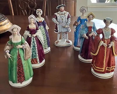 Buy Rare Vintage Sitzendorf Porcelain Henry VIII And 6 Wives Statues. Dresden • 857.38£