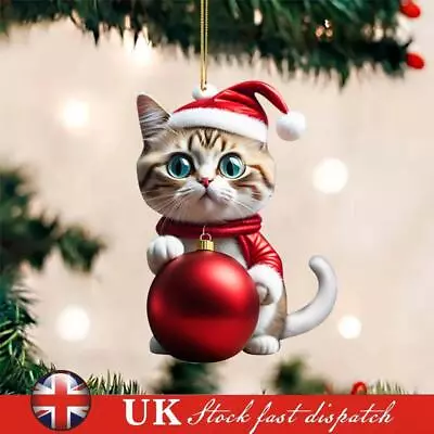 Buy Christmas Cute Hanging Cat Ornaments Acrylic Tree Car Pendant Decorations (H) • 4.99£