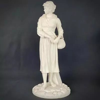 Buy C1862 Antique Royal Worcester Fisher Girl Large Parian Porcelain Figurine 19thc • 255£