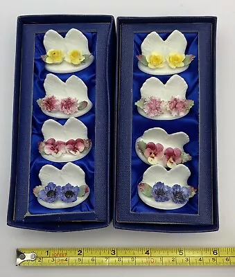 Buy Aynsley Place Card Holders Bone China Flowers Set Hand-made X8 • 18£