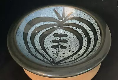 Buy VGC Unusual LOTUS POTTERY Heavy Bowl Dish Blue/Grey 1970s STOKE GABRIEL Devon • 9£