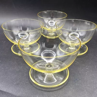 Buy Glass Coupe Cup Bowls Vintage Fine Dessert Bowl Base Translucent Green 4  X 3  • 36.38£