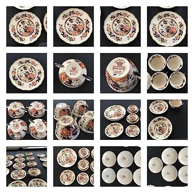 Buy Set Antique MASON’S Ironstone MANDARIN Pattern IMARI Floral China Early 28 Piece • 256.28£