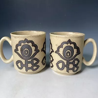 Buy 2 X Or A Pair Of Vintage Retro Kitsch 1960s 1970s WP Pottery Flower Mugs • 14.95£