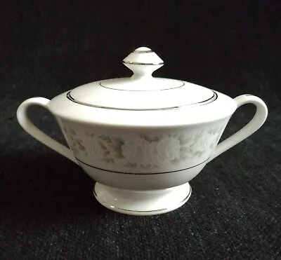 Buy Vintage M Fine China Japan ADELE Sugar Bowl With Lid 5568 White Gray Roses NICE • 12.11£